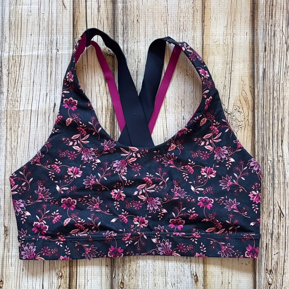 Old Navy Floral Sports Bra - navy and Pink